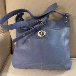 Coach leather shoulder bag, 10" x 12"